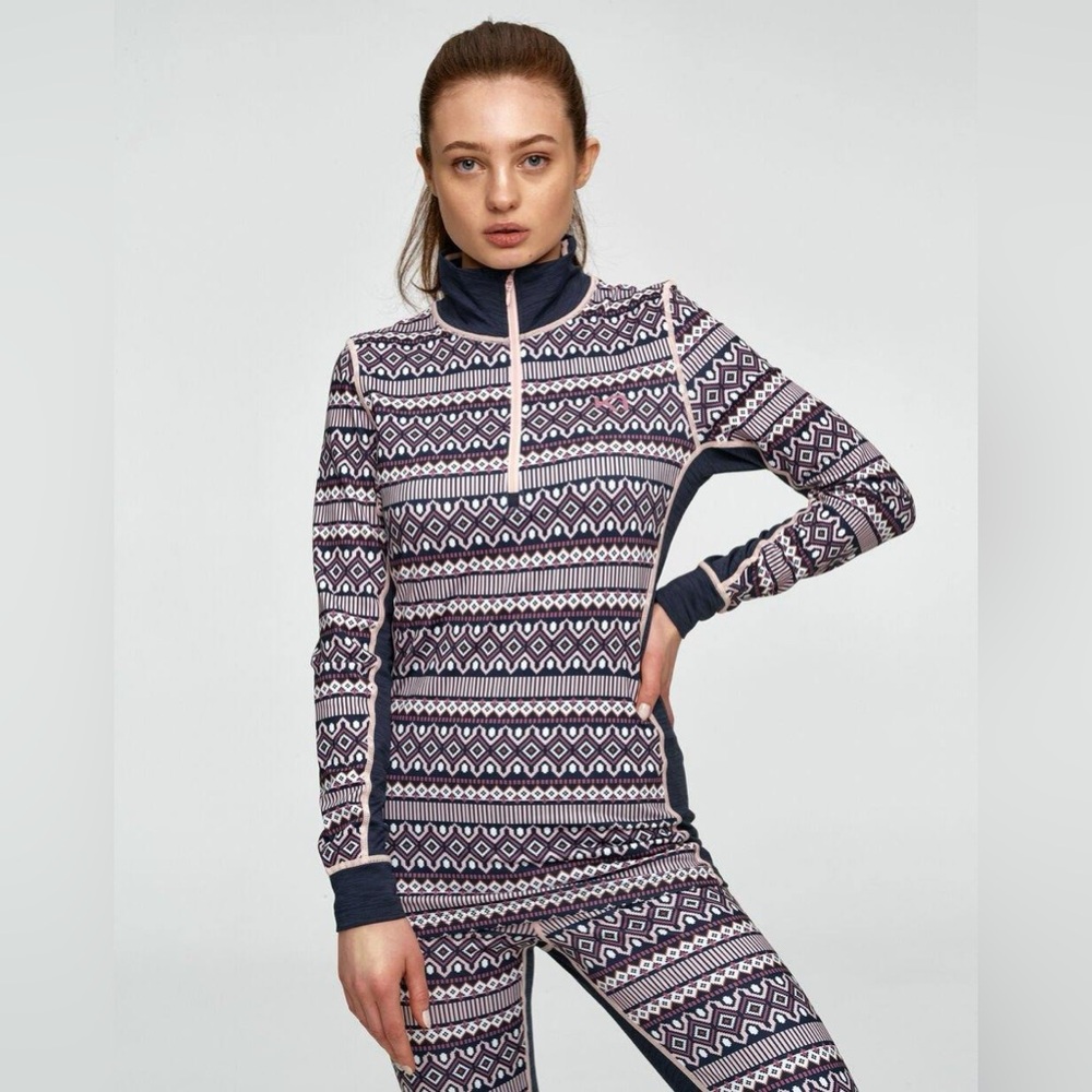 KARI TRAA Lune Half Zip Mid Layer, Large